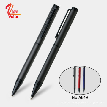 Cheap promotional gift matte black engrave logo metal ball pen